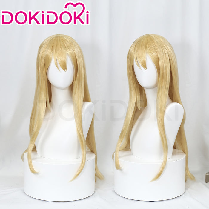 【Ready For Ship】DokiDoki Anime K-ON Cosplay Kotobuki Tsumugi Wig Long Straight Yellow Hair