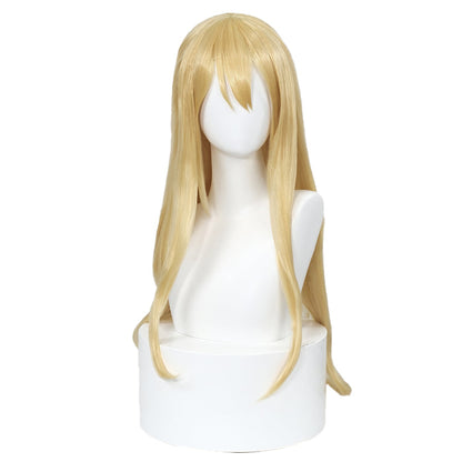 【Ready For Ship】DokiDoki Anime K-ON Cosplay Kotobuki Tsumugi Wig Long Straight Yellow Hair