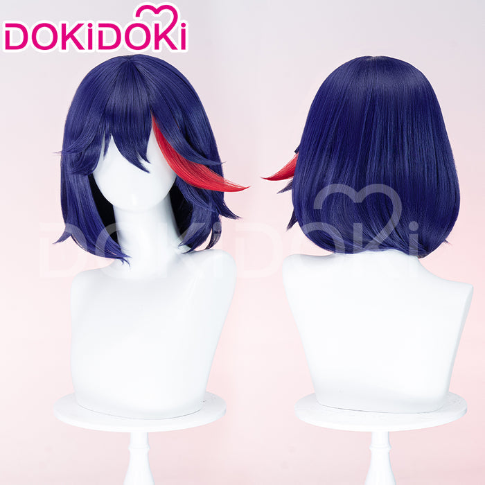【Ready For Ship】DokiDoki Anime KILL la KILL Cosplay Matoi Ryuuko Wig Short Straight Dark Blue Hair