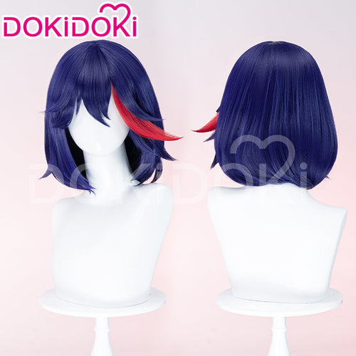 【Ready For Ship】DokiDoki Anime KILL la KILL Cosplay Matoi Ryuuko Wig Short Straight Dark Blue Hair