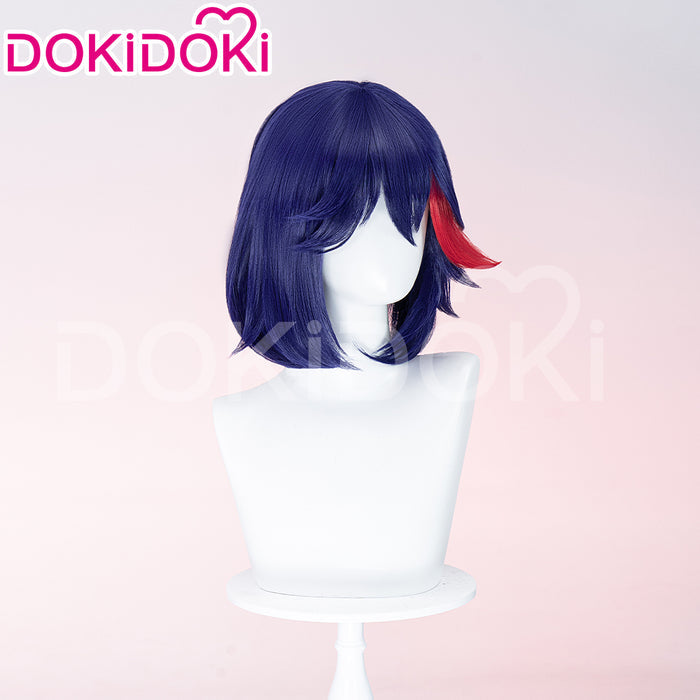 【Ready For Ship】DokiDoki Anime KILL la KILL Cosplay Matoi Ryuuko Wig Short Straight Dark Blue Hair