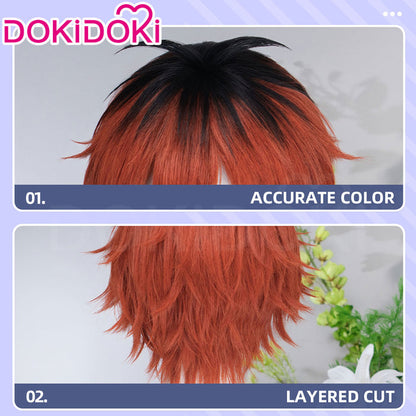 【Ready For Ship】DokiDoki Anime Manga Cosplay Wig Short Red Black Hair