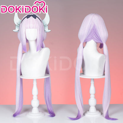 【Ready For Ship】DokiDoki Anime Miss Kobayashi’s Dragon Maid Cosplay Kanna Kamui Wig Long Straight Purple Hair