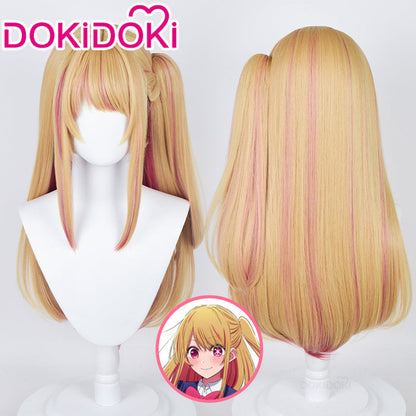 【Ready For Ship】DokiDoki Anime Oshi no Ko Cosplay Hoshino Rubii Wig Long Straight Yellow Pink Hair
