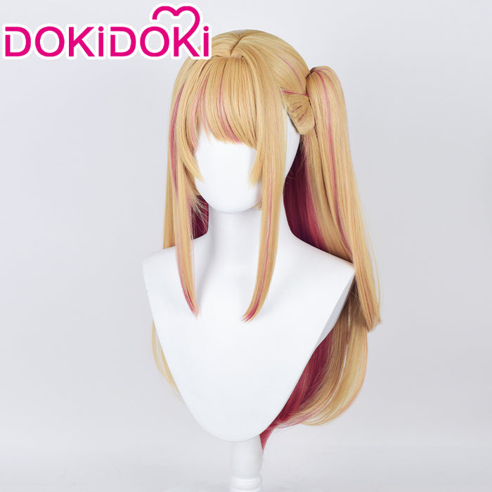 【Ready For Ship】DokiDoki Anime Oshi no Ko Cosplay Hoshino Rubii Wig Long Straight Yellow Pink Hair
