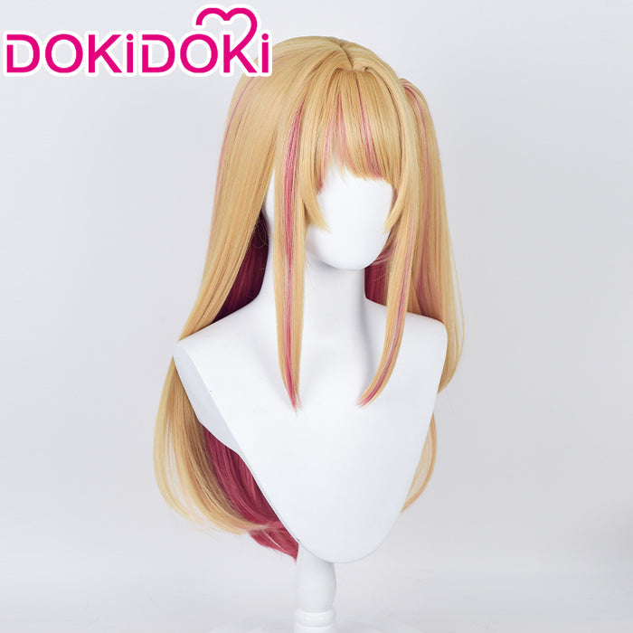 【Ready For Ship】DokiDoki Anime Oshi no Ko Cosplay Hoshino Rubii Wig Long Straight Yellow Pink Hair