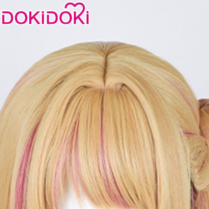 【Ready For Ship】DokiDoki Anime Oshi no Ko Cosplay Hoshino Rubii Wig Long Straight Yellow Pink Hair