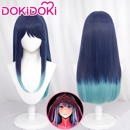 【Ready For Ship】DokiDoki Anime Oshi no Ko Cosplay Kurokawa Akane Wig Long Straight Dark Blue Cyan Gradient