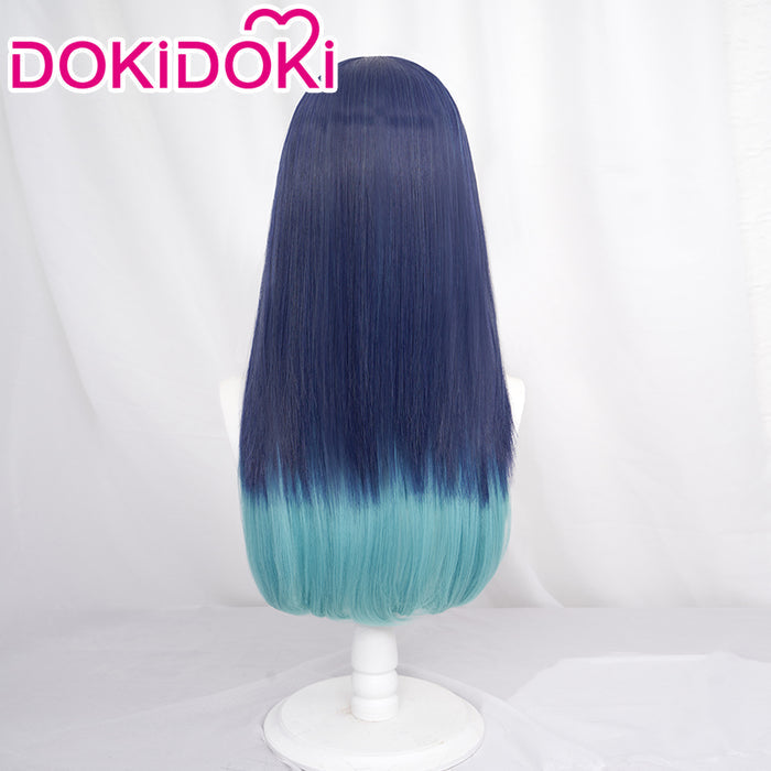 【Ready For Ship】DokiDoki Anime Oshi no Ko Cosplay Kurokawa Akane Wig Long Straight Dark Blue Cyan Gradient
