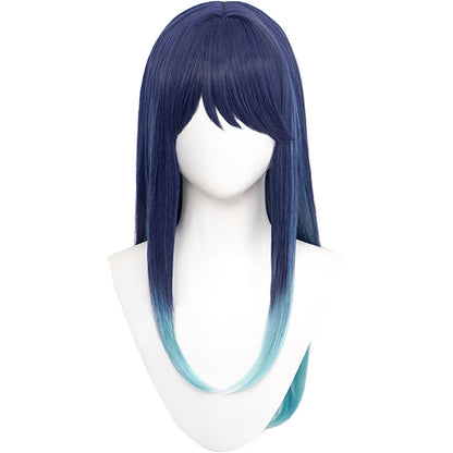 【Ready For Ship】DokiDoki Anime Oshi no Ko Cosplay Kurokawa Akane Wig Long Straight Dark Blue Cyan Gradient