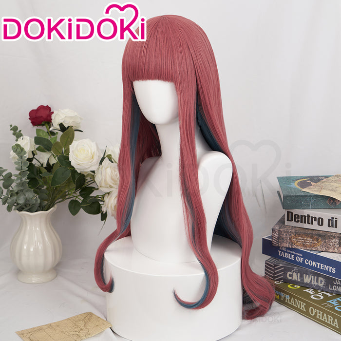 【Ready For Ship】DokiDoki Anime Paradox Live THE ANIMATION Cosplay Anne Faulkner Wig Long Curly Red Blue  Hair