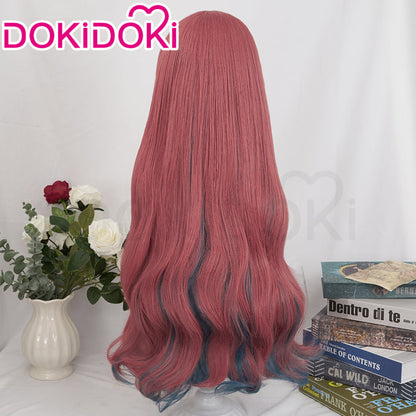 【Ready For Ship】DokiDoki Anime Paradox Live THE ANIMATION Cosplay Anne Faulkner Wig Long Curly Red Blue  Hair