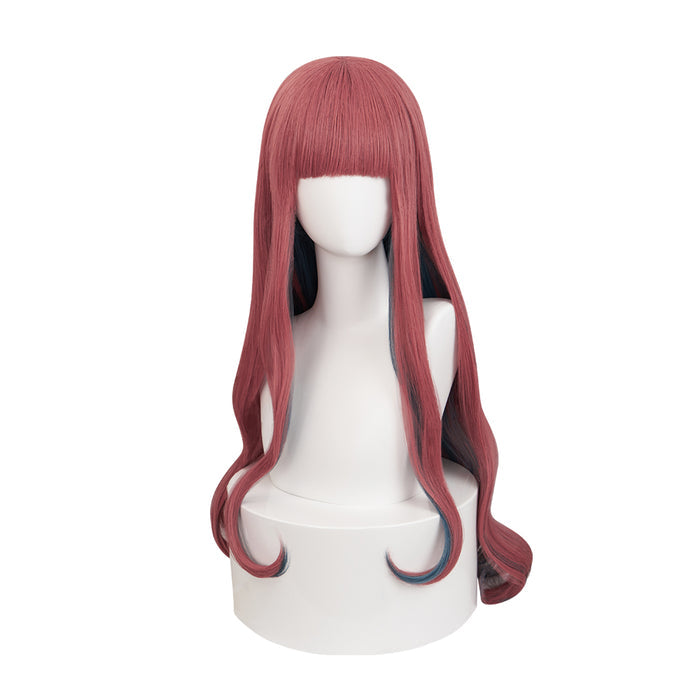【Ready For Ship】DokiDoki Anime Paradox Live THE ANIMATION Cosplay Anne Faulkner Wig Long Curly Red Blue  Hair