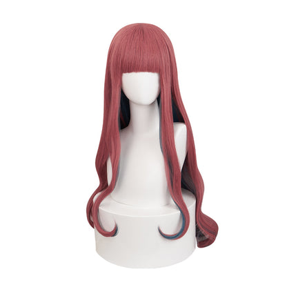 【Ready For Ship】DokiDoki Anime Paradox Live THE ANIMATION Cosplay Anne Faulkner Wig Long Curly Red Blue  Hair