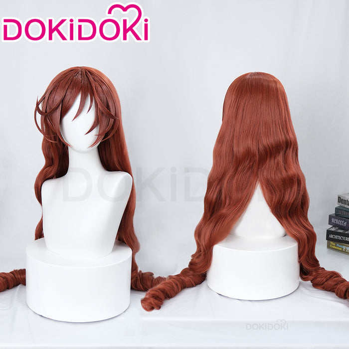 【Ready For Ship】DokiDoki Anime Rozen Maiden Cosplay Jade Stern Wig Long Curly Brown Hair Suiseiseki