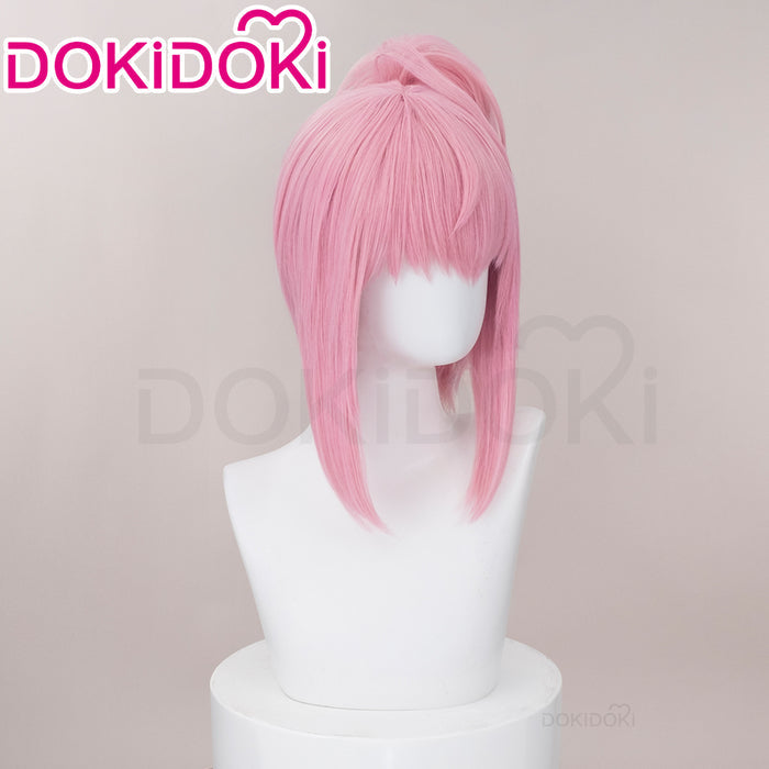 【Ready For Ship】DokiDoki Anime Shugo Chara Cosplay Hinamori Amu Daiya Wig Long  Pink Ponytail Hair Amulet Heart