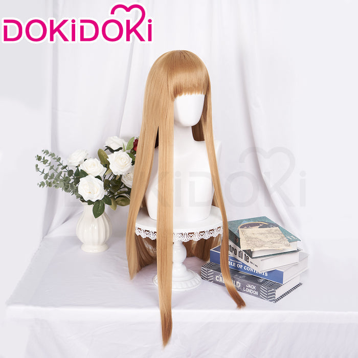 【Ready For Ship】DokiDoki Anime Spice and Wolf: Merchant Meets the Wise Wolf Cosplay Holo Wig Long Straight Orange Hair