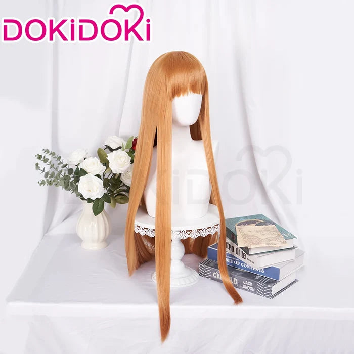 【Ready For Ship】DokiDoki Anime Spice and Wolf: Merchant Meets the Wise Wolf Cosplay Holo Wig Long Straight Orange Hair
