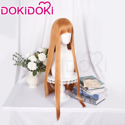 【Ready For Ship】DokiDoki Anime Spice and Wolf: Merchant Meets the Wise Wolf Cosplay Holo Wig Long Straight Orange Hair