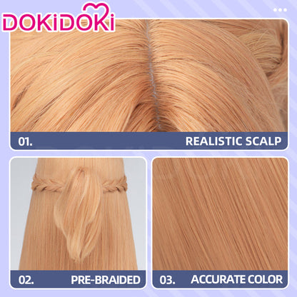 【Ready For Ship】DokiDoki Anime Sword Art Online Cosplay Yuuki Asuna Wig Long Straight Gold Brown Blue SAO