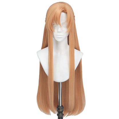 【Ready For Ship】DokiDoki Anime Sword Art Online Cosplay Yuuki Asuna Wig Long Straight Gold Brown Blue SAO