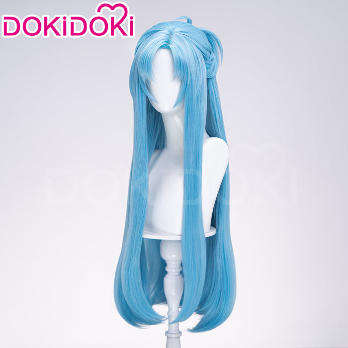 【Ready For Ship】DokiDoki Anime Sword Art Online Cosplay Yuuki Asuna Wig Long Straight Gold Brown Blue SAO