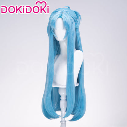 【Ready For Ship】DokiDoki Anime Sword Art Online Cosplay Yuuki Asuna Wig Long Straight Gold Brown Blue SAO