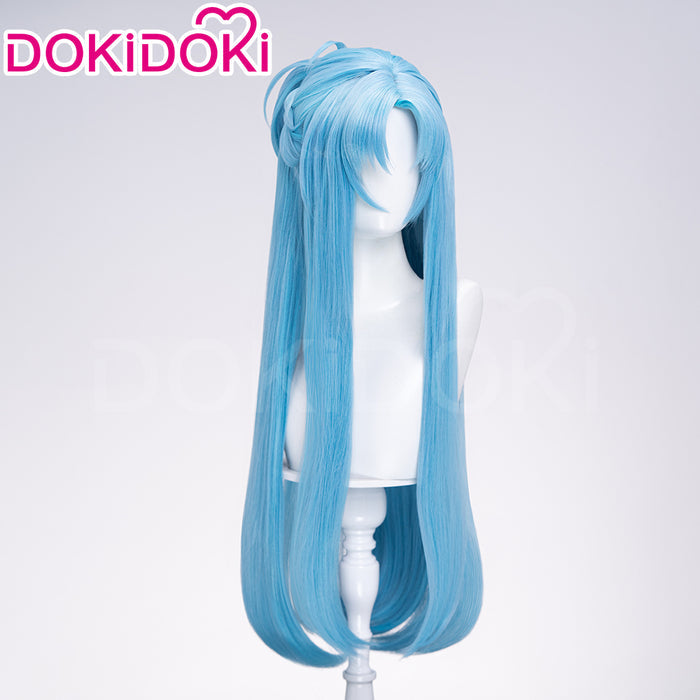 【Ready For Ship】DokiDoki Anime Sword Art Online Cosplay Yuuki Asuna Wig Long Straight Gold Brown Blue SAO