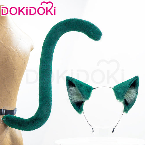 【Ready For Ship】DokiDoki Anime The Apothecary Diaries Cosplay Maomao Ears Tail Prop Mao Mao Green