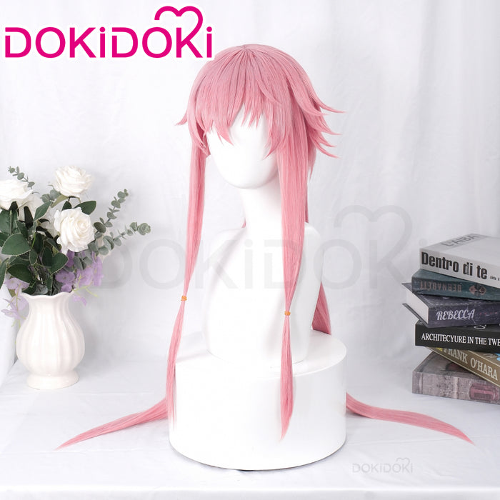 【Ready For Ship】DokiDoki Anime The Future Diary Cosplay Gasai Yuno Wig Long Straight Pink Hair