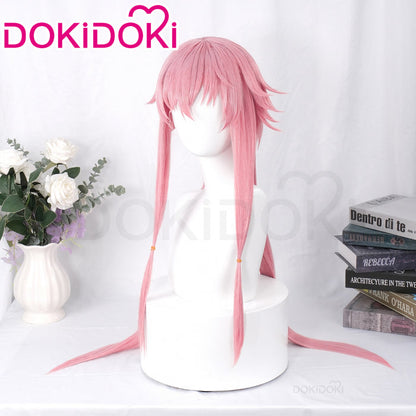 【Ready For Ship】DokiDoki Anime The Future Diary Cosplay Gasai Yuno Wig Long Straight Pink Hair