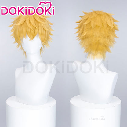 【Ready For Ship】DokiDoki Anime Wind Breaker Cosplay Akihiko Nirei Wig Short Straight Yellow Hair