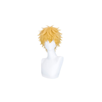 【Ready For Ship】DokiDoki Anime Wind Breaker Cosplay Akihiko Nirei Wig Short Straight Yellow Hair