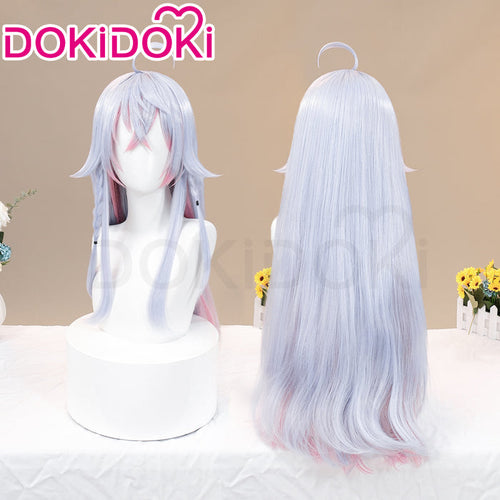 【Ready For Ship】DokiDoki Cosplay Vtuber Kagura Nana Wig Long Curly Blue Pink Hair