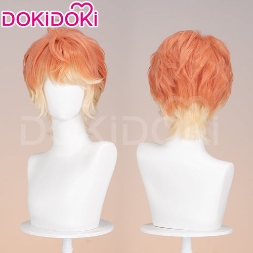 【Ready For Ship】DokiDoki Game Anime Diabolik Lovers Cosplay Shu Sakamaki Wig Short Straight Orange Yellow Hair