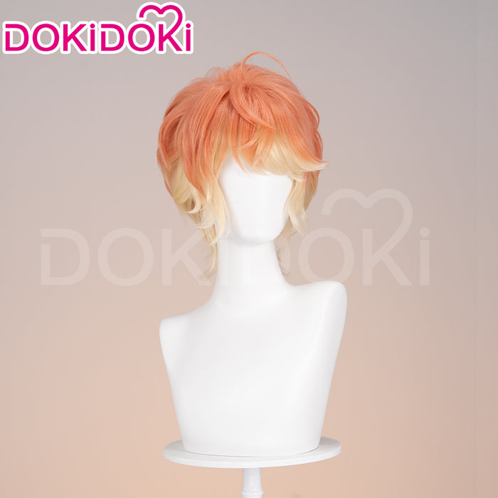 【Ready For Ship】DokiDoki Game Anime Diabolik Lovers Cosplay Shu Sakamaki Wig Short Straight Orange Yellow Hair