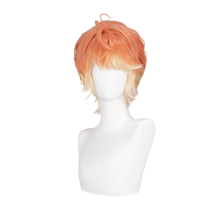 【Ready For Ship】DokiDoki Game Anime Diabolik Lovers Cosplay Shu Sakamaki Wig Short Straight Orange Yellow Hair