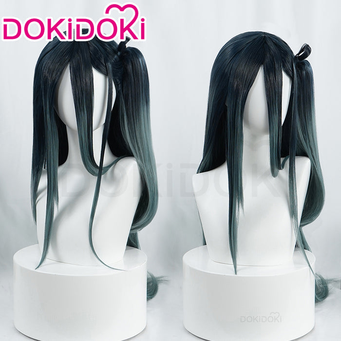 【Ready For Ship】DokiDoki Game Blue Archive Cosplay Tendou Alice Wig Long Straight Black Green Hair
