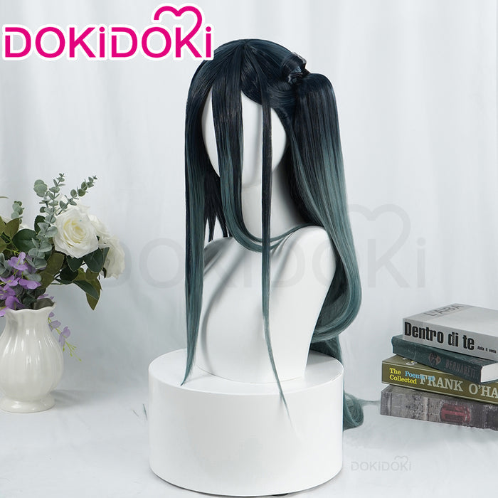 【Ready For Ship】DokiDoki Game Blue Archive Cosplay Tendou Alice Wig Long Straight Black Green Hair