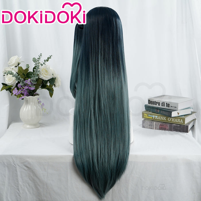 【Ready For Ship】DokiDoki Game Blue Archive Cosplay Tendou Alice Wig Long Straight Black Green Hair