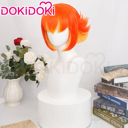 【Ready For Ship】DokiDoki Game Cookie Run: Kingdom Cosplay Pumpkin Pie Cookie Wig Orange Yellow Short