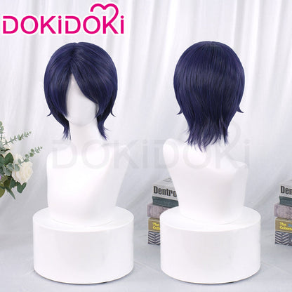 【Ready For Ship】DokiDoki Game Cosplay Fox Wig Short Straight Blue Hair