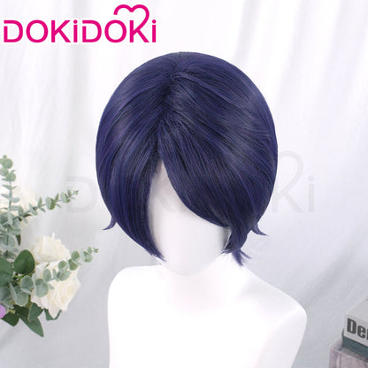 【Ready For Ship】DokiDoki Game Cosplay Fox Wig Short Straight Blue Hair