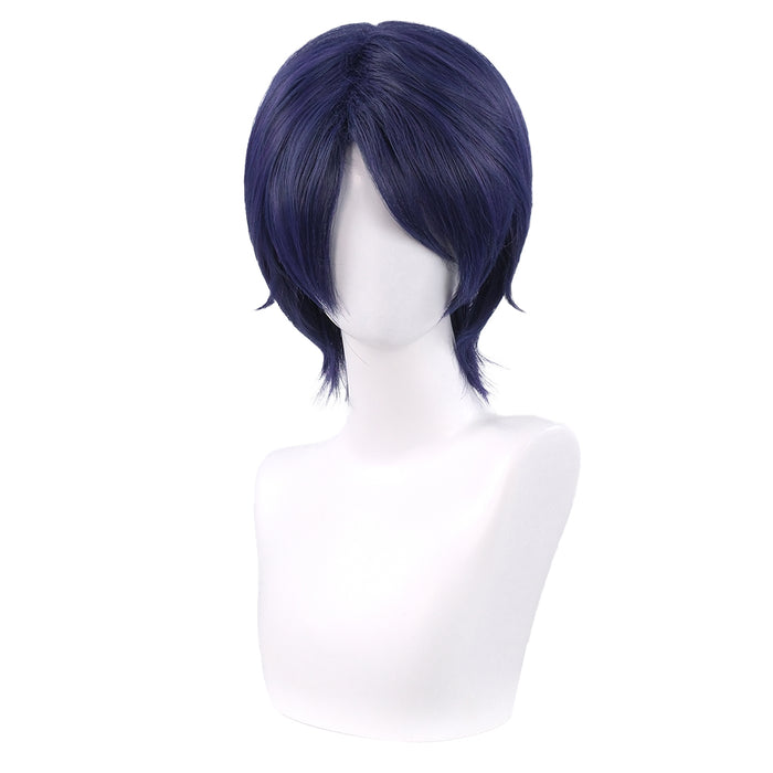 【Ready For Ship】DokiDoki Game Cosplay Fox Wig Short Straight Blue Hair