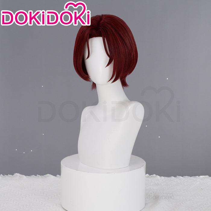 【Ready For Ship】DokiDoki Game Cosplay Main Character Wig Short Straight Red Hair