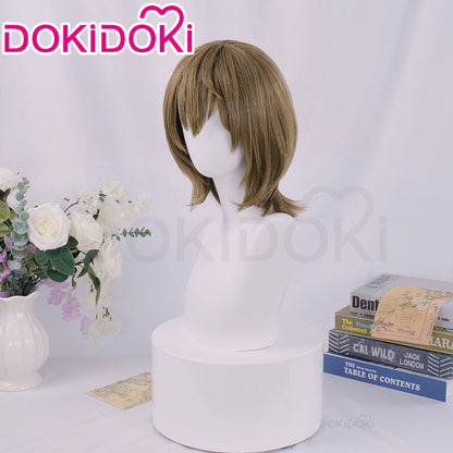 【Ready For Ship】DokiDoki Game Cosplay Wig Crow Goroo Akechii Short Straight Brown Hair