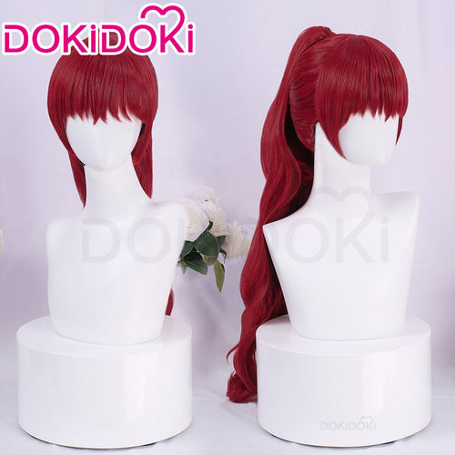 【Ready For Ship】DokiDoki Game Cosplay Wig Long Curly Red Hair