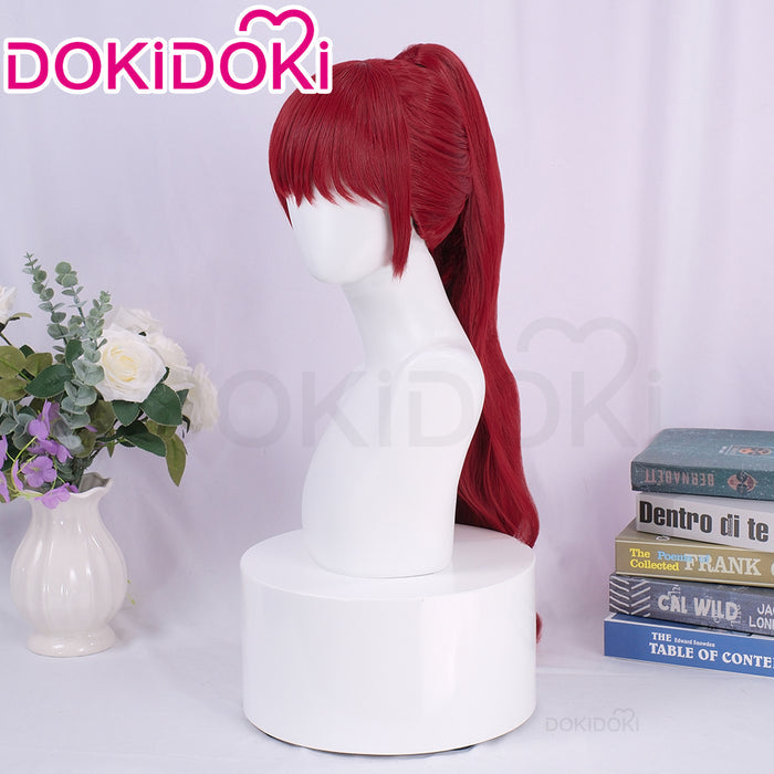 【Ready For Ship】DokiDoki Game Cosplay Wig Long Curly Red Hair