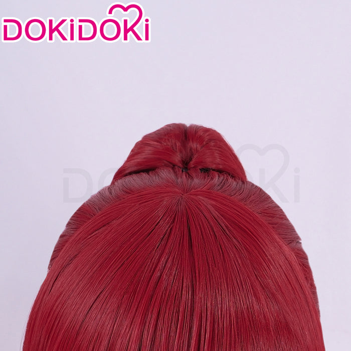 【Ready For Ship】DokiDoki Game Cosplay Wig Long Curly Red Hair