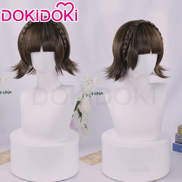 【Ready For Ship】DokiDoki Game Cosplay Wig Queen Makotoo Niijimaa Short Brown Hair